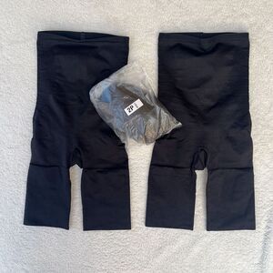 NWOT 2 Pk Brazil Tuck Black Shapewear Tummy Thighs Plus Rear Shaper Inserts Sz 2